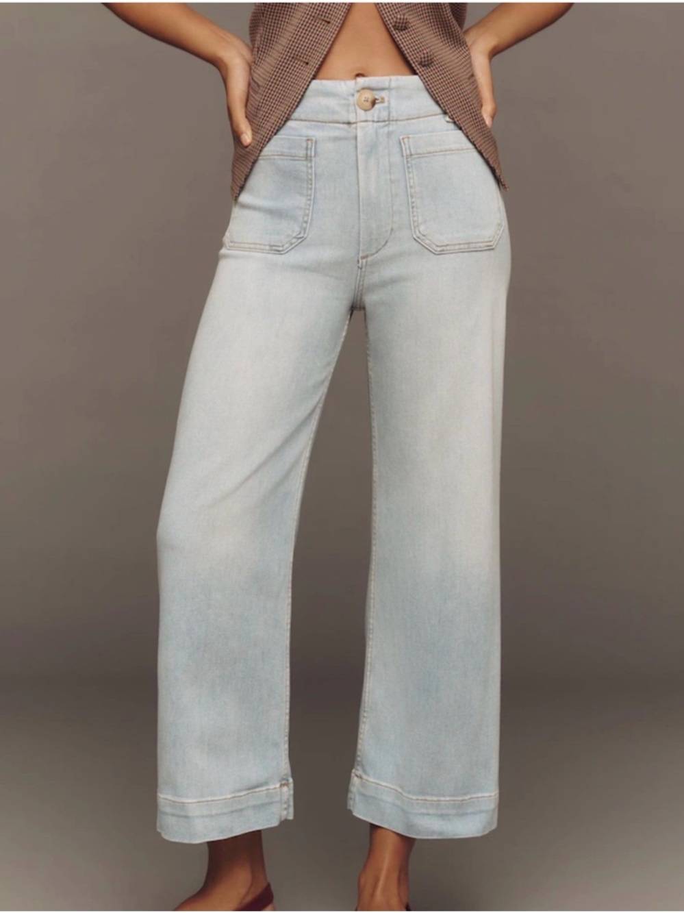 Anthropologie Blue Maeve Collete Denim Wide leg Full Length Jeans